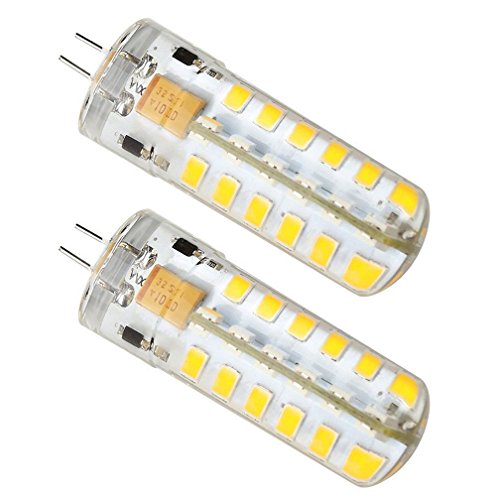 Kakanuo G4 LED Bulb 4W AC/DC 10-18V Warm White 3000K 360lumens Silicone Material 48x2835SMD LEDs Non-dimmable LED Bi-pin Base(Pack of 2)