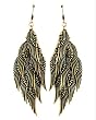 Burnished Goldtone Angel Wing Dangle Earrings Fashion Jewelry