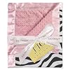 JoJo Designs Baby Blanket - Pink and Zebra Print Minky Dot Chenille and Satin