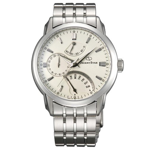 Orient DE00002W Men's Retrograde Automatic White Dial Stainless Steel Power Reserve Watch