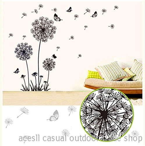 Dandelion Flowers Tree Butterflies Removable Vinyl Wall Stickers Mural Home Decal Kids Room Decor