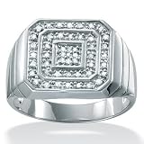Men's Diamond Platinum Over Sterling Silver Ring