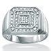 Men's Diamond Platinum Over Sterling Silver Ring