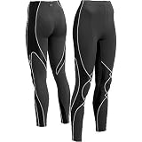 : CW-X Women's Insulator Expert Tights,Black/Grey,Small