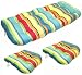 3-Piece Wicker Furniture Cushion Set - Seaside Caribbean