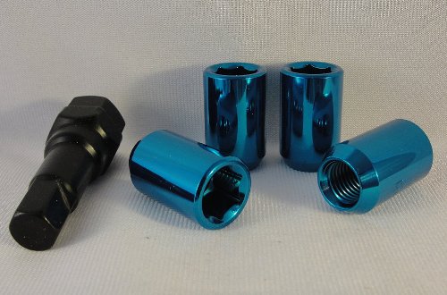 Tuner Style Blue Hex Head Lug Nuts : Set of 20 Lugs for Most Chrysler Vehicles.