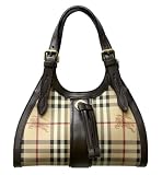 Burberry - Burberry Kensington Small Haymarket Coated Canvas Brown Leather Hobo 3337785