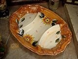 3 sectional dish embossed Sunflower design - D`Lusso Collections (Set of 12)
