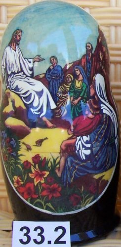 Childrens Toyshop  Toys : Russian Hand Made Nesting Doll Jesus Sermon on the Mount 5 Pcs / 7in Tall #33.2