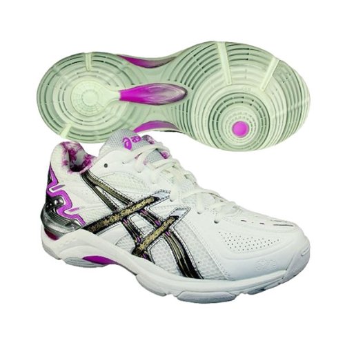 ASICS GEL-Netburner 11D Netball Trainers -White/Black/Pink Rose - UK Size 7