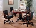 Three-in-One Cherry Finish Wood Dining, Poker, Bumper Pool Table with Chairs Set