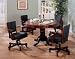 Kitchen & Housewares : Three-in-One Cherry Finish Wood Dining, Poker, Bumper Pool Table with Chairs Set