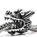 Sexy Sparkles Charm Bead Spacer – European Dragon Design, Fits All Major Brand Snake Chain Bracelets, Slide-On Core, 5.0 mm Hole