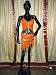 Orange Bra Choli Hip Wrap Scarf Coin Bellydance Costume M