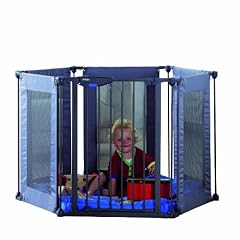 Lindam 44373 - Laufstall laufgitter und klappbar flexibles Absperrgitter Safe and Secure mit -Stoffeins�tzen 6-eckig, grau