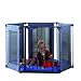 Lindam 44373 - Laufstall laufgitter und klappbar flexibles Absperrgitter Safe and Secure mit -Stoffeins�tzen 6-eckig, grau