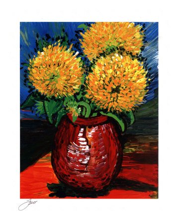 VanGogh's Sunflowers Stretched Canvas Poster Print by Leone Ardo, 16x20