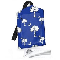 South Carolina Palmetto Luggage Tag Palmetto Moon Travel Accessories- Gifts and Gift Ideas For GRADUATION Him Her Men Man Women Ladies Alumni, Students, Fans, Travelers Teachers High Quality