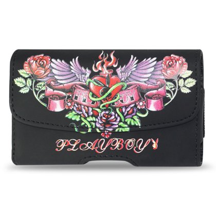 New Fashionable Leather Pouch Protective Carrying Cell Phone Case for BlackBerry Torch 9800 Curve 3G 9300 Curve 8330 8300 8520 8530 8900 Bold 9700 / ZTE MSGM8 II Cricket / HTC Pure / Huawei M750 / LG Vu Plus enV3 VX-9200 Rumor Touch GM730 / Palm Pixi / Pixi Plus / Pantech Slate C530 / Samsung Reality / Strive A687 Magnet A257 Freeform / Link R350 / R351 / Sanyo SCP-2700 Sharp Microsoft Kin Two – Playboy (Licensed Products)
