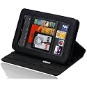 splash SIGNATURE Folio Leather Case Cover Fits Amazon Kindle FIRE Tablet with Stand (Black)