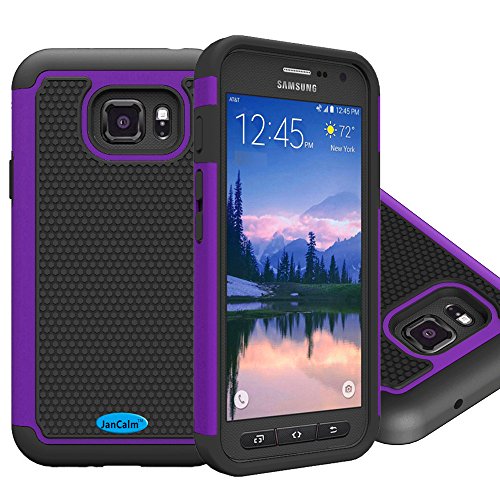S7 Active Case, Galaxy S7 Active Case, JanCalm Hybrid Armor Defender [Shock Absorption] Bumper Style Drop Protection Dual Layer Cover for Samsung Galaxy S7 Active + Crystal Pen (Purple)
