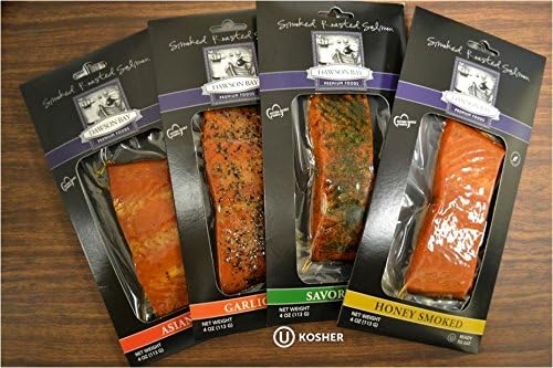 12 X 4 Oz. Hot Smoked Salmon Portions (Assorted Combo: 6 X 4 Oz. Natural + 6 X 4 Oz. Savory Herbs)