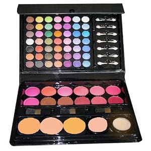 80pc Extra Large Professional Makeup Set - Bright Eyeshadows, Blush, Powders and Brush