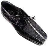 ROMANO MEN'S STING BLACK GENUINE STINGRAY/EEL SHOES~SIZE 9.5