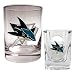 San Jose Sharks NHL Rocks Glass & Square Shot Glass Set - Primary Logo by Great American Products