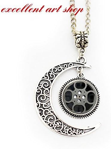 Film Reel Pendant, Full Moon Necklace ,Film Reel Pendant Charm, Movie Pendant, Necklace Pendant, Movies, Film, Theatre