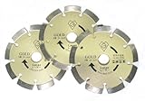 プロ仕様 3枚セット ダイヤモンドブレード 乾式 レーザー溶接 外径125mm（５インチ） ゴールド　実績豊富！