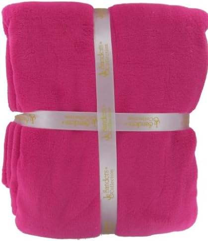 JS Sanders Hot Super Soft Coral Fleece Blanket Twin Size (70" x 90" inches) (Dark Pink)