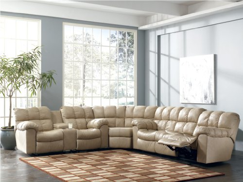 Chamois Sectional and Recliner Set