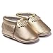 Romirus Infant Baby Moccasins Soft Sole Anti-Slip Tassels Prewalker Toddler Shoes (S: 0-6 months, Golden)