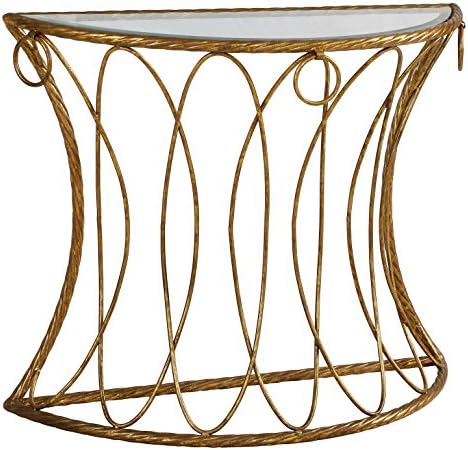 Winward Designs Rope Console Table Metal with Glass Top, 37"