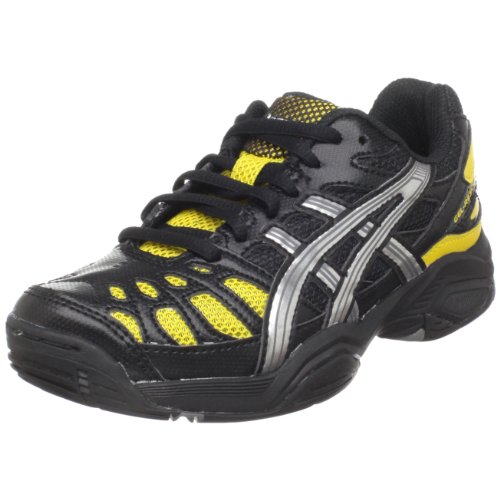 ASICS Little Kid/Big Kid Gel-Resolution 3 GS Tennis Shoe,Black/Lightning/Can,7 M US Big Kid
