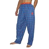 Mens MLB New York Mets Plaid Cotton Thermal Sleepwear / Pajama Pants - Blue & Orange (Size: M)
