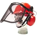 Safety Head and Face Kit - Forestry Kit - Helmet with Ear Defenders and Mesh Face Shield. EN166, EN352-3, EN1731 and EN397