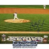 MLB CC Sabathia 2009 WS Home Jersey Pitching Wide Angle Horizontal Autographed 8-by-10-Inch Photograph