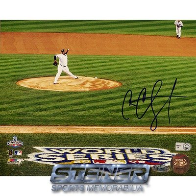 Steiner Sports MLB CC Sabathia 2009 WS Home Jersey Pitching Wide Angle Horizontal Autographed 8-by-10-Inch Photograph