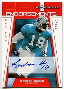 2006 Fleer Hot Prospects Endorsements KEYSHAWN JOHNSON Red Hot Auto Rare SP #/25 - NFL Slabbed Autographed Rookie Cards