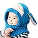 Crazy Genie Unisex-Baby Toddler Winter Beanie Warm Hat Hooded Scarf Earflap Knitted Cap Girls Boys (Blue)