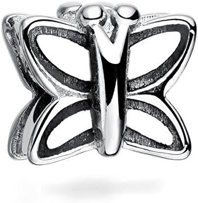 Sirius Jewelry Silver Butterfly Charm Bead Fits Pandora Bracelets