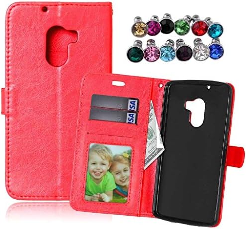 Bairry(TM) Lenovo Vibe K4 Note / A7010a48 Case, Soft TPU Cover with Flip Wallet Pouch Card Slots Premium PU Leather Magnet Closure Bumper Protective Ultra Slim Holster Shell (Red)