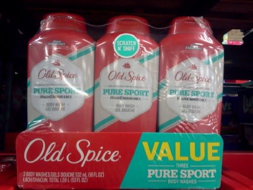 Old Spice Pure Sport Body Wash 3 X 18 Oz