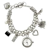 Geneva Platinum Toggle Charm Plus Size Watch