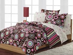 Buy Girls Teen Hippie Chic Hot Pink And Brown Comforter Set With Luscious 250tc Sheets Gypsy Mini Bed In A Bag Set Gfxkldjc