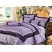 7 Pieces Light Purple Jacquard Floral Comforter Set Bed-in-a-bag Set Queen Size Bedding