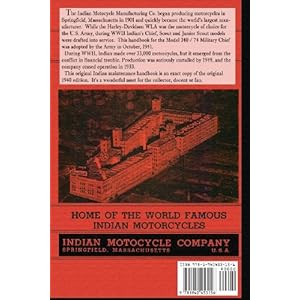 Indian Military Motorcycle Model 340 Manual of Care and Maintenance