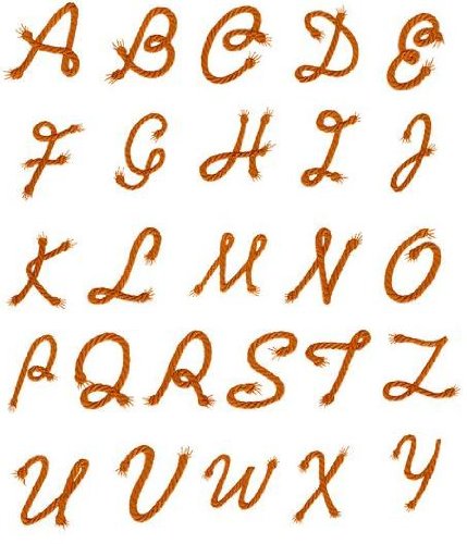 Brother Embroidery Machine Card ROPE ALPHABET